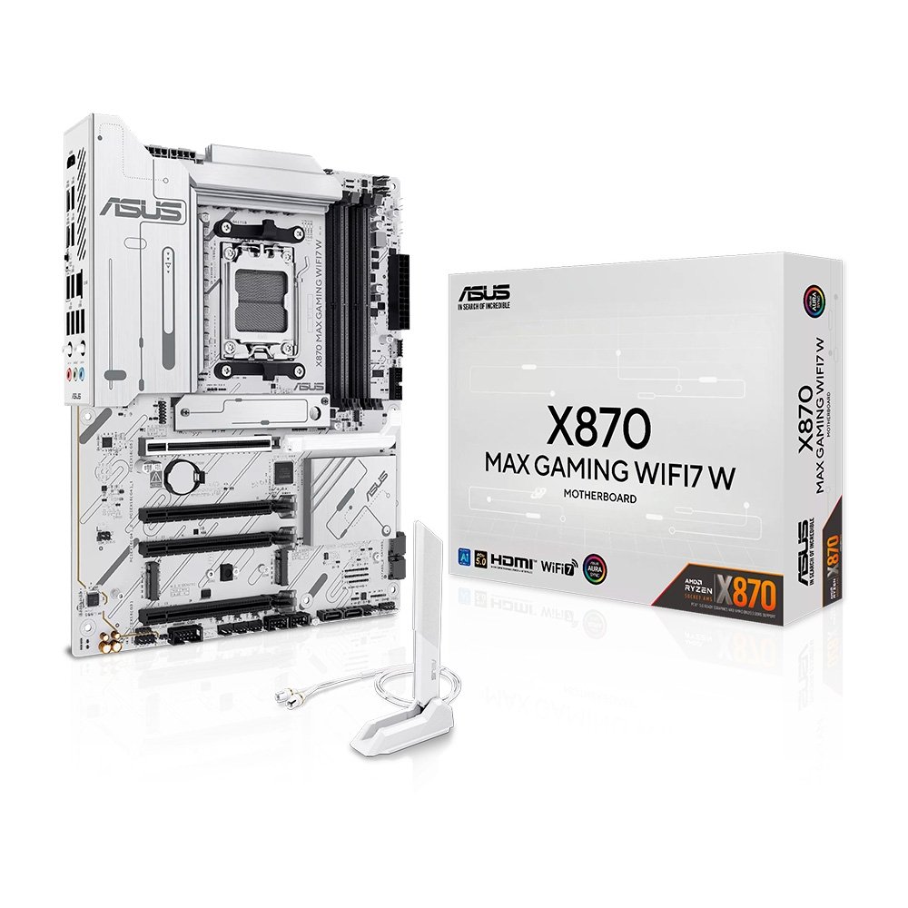 Placa Mãe ASUS X870 MAX GAMING WIFI7 W, AMD, AM5, ATX, DDR5, Wi-fi 7, Bluetooth, Branco - X870 MAX GAMING WIFI7 W 5