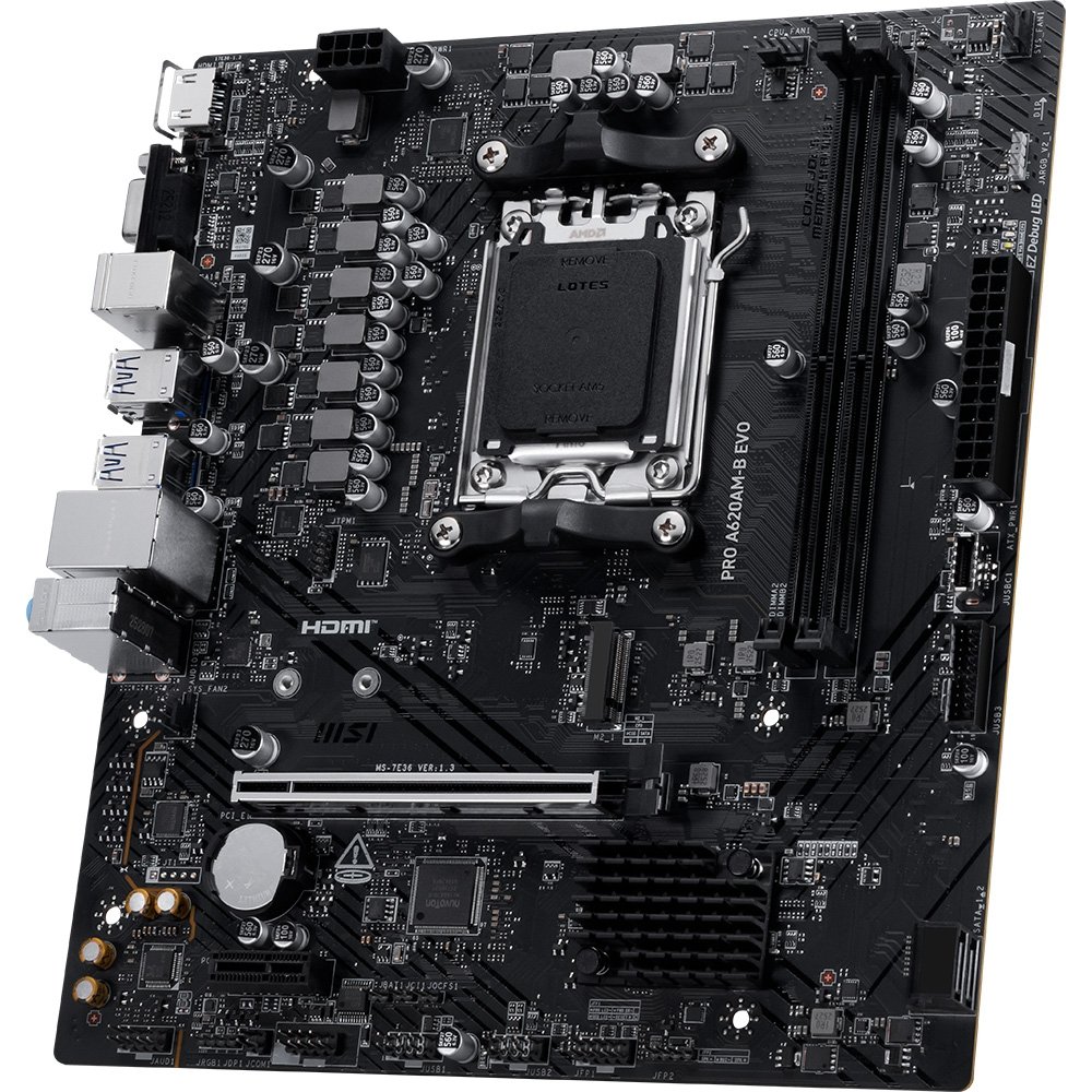 Placa-Mãe MSI PRO A620M-B EVO, AMD AM5, mATX, DDR5 - PROA620AMBEVO - view 2