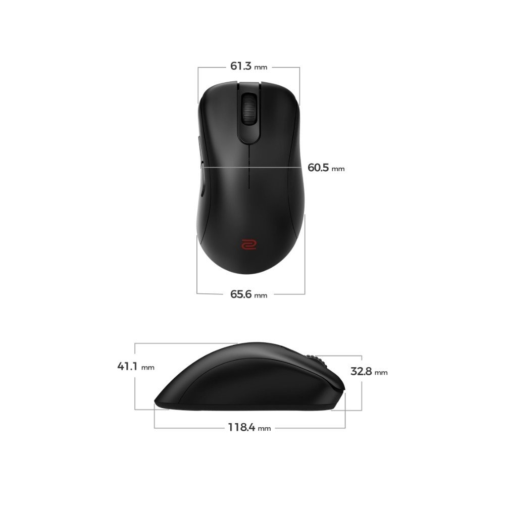 Mouse Gamer Sem Fio Zowie EC3-DW, 4K, Small, 3200 DPI, com Base para Carregamento, Branco - 9H.N4WBE.A2E