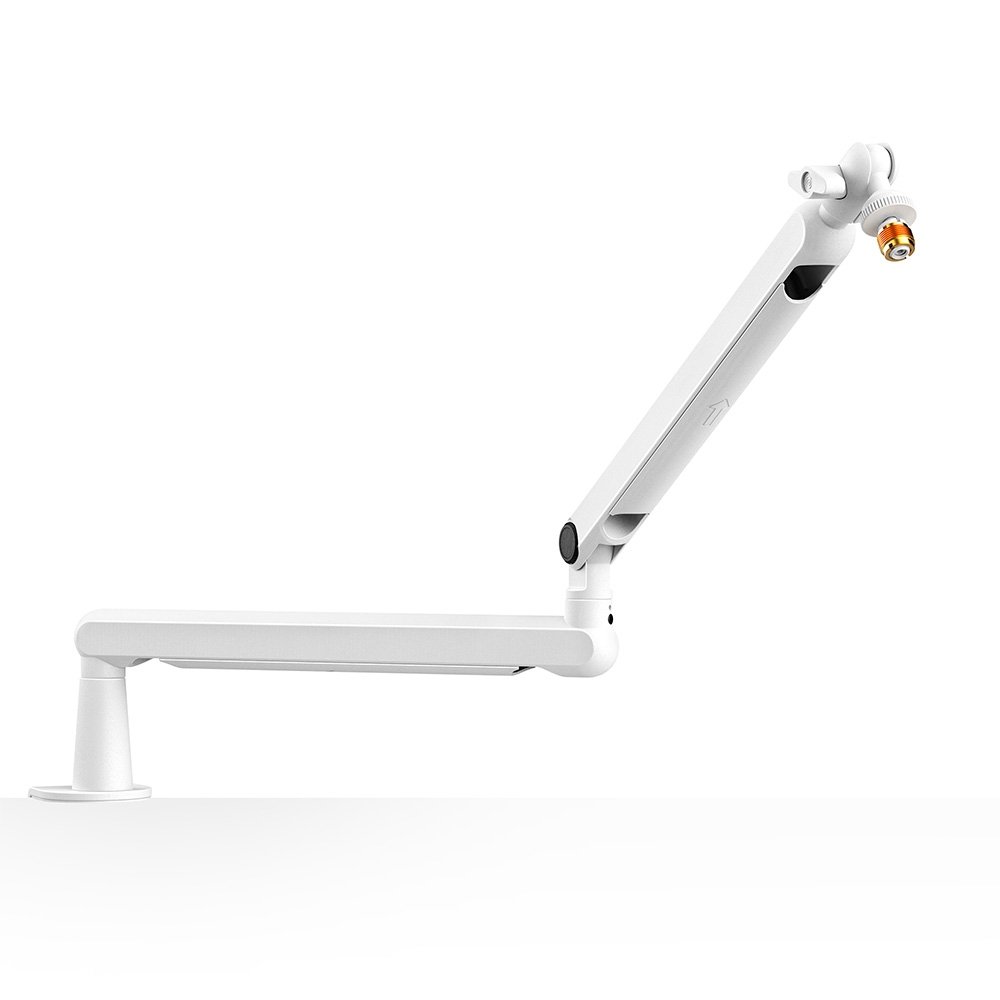 Suporte Articulado de Mesa para Microfone Fifine BM88 Low Profile, Ajustável, Branco - BM88W
