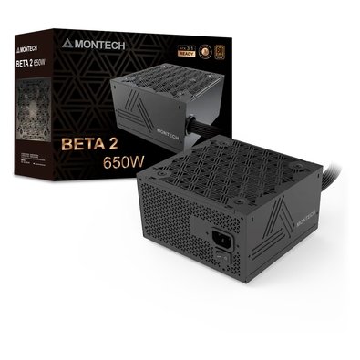 Fonte Montech Beta 2, 650W, 80 PLUS, Preto - BETA2650W