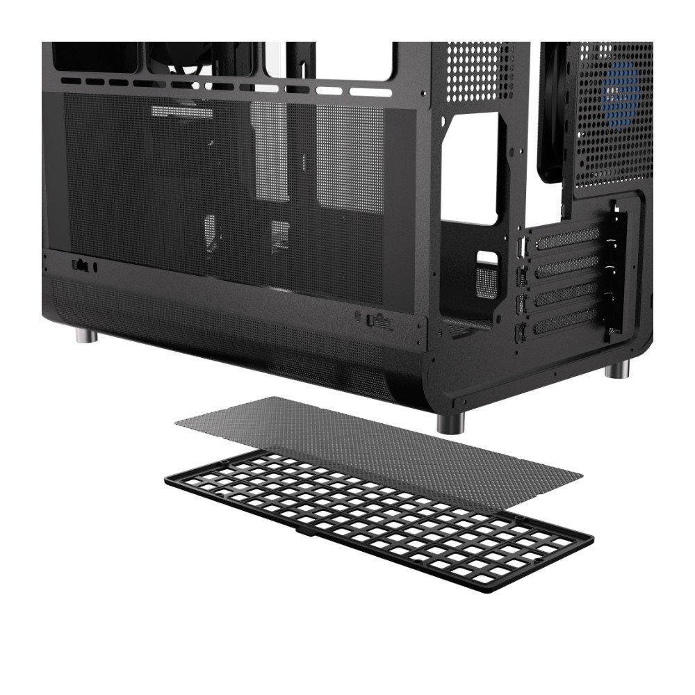 Imagem 9 de 14 do produto Gabinete Gamer Esgaming Aircredt 007, Mid Tower, M-ATX, Frontal e Lateral em Vidro Temperado, Sem Fans, Preto - Aircraft 007-BK