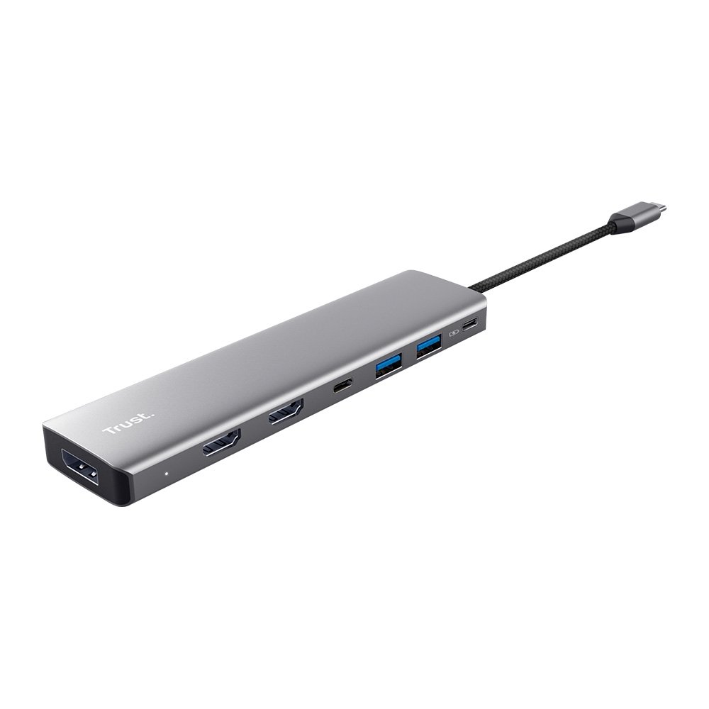 Imagem 3 de 6 do produto HUB DockStation Trust Dalyx USB-C, 7 em 1, para 2x HDMI, DisplayPort, 2x USB-A 3.2 Gen 1, USB-C 3.2 Gen 1, USB-C PD 100W - 25661