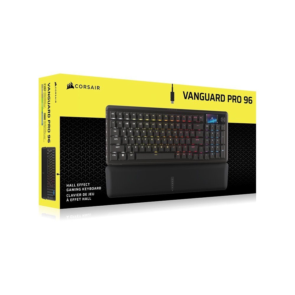 Imagem 8 de 8 do produto Teclado Mecânico Gamer Corsair Vanguard Pro 96, RGB, Switch Magnético Corsair MGX Hyperdrive, PBT Double-Shot, Preto - CH-91E911G-NA