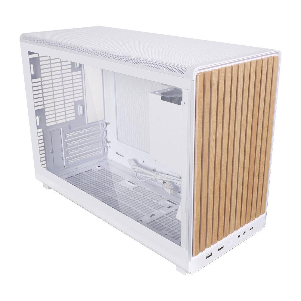 Imagem 4 de 6 do produto Gabinete Gamer Lian Li A3-mATX WDG, Micro-ATX, Painel Frontal em Madeira, Lateral em Mesh, Branco - A3-MATX-WDG BRANCO
