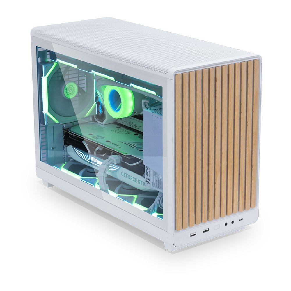 Imagem 5 de 6 do produto Gabinete Gamer Lian Li A3-mATX WDG, Micro-ATX, Painel Frontal em Madeira, Lateral em Mesh, Branco - A3-MATX-WDG BRANCO