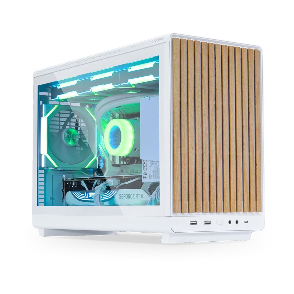 Imagem 3 de 6 do produto Gabinete Gamer Lian Li A3-mATX WDG, Micro-ATX, Painel Frontal em Madeira, Lateral em Mesh, Branco - A3-MATX-WDG BRANCO