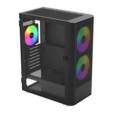 Gabinete Gamer Montech X2 PLUS, Mid Tower, Lateral em Vidro, 3X Fans, Preto - X2PLUSB