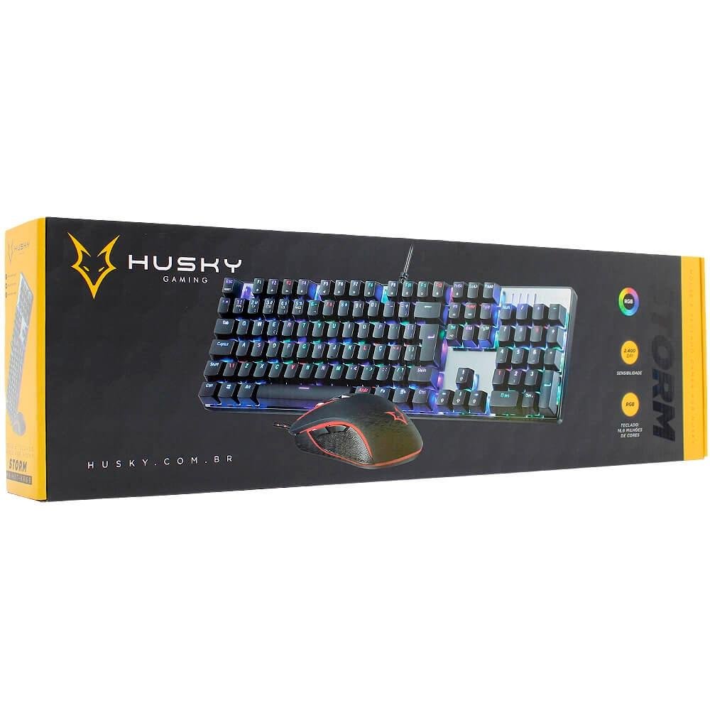 Imagem 18 de 18 do produto Kit Gamer Husky Teclado Mecânico Outemu Blue e Mouse 2400 DPI com LED, Storm - MK-HST-KRGB