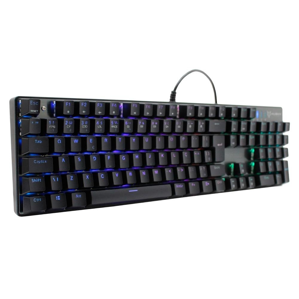 Imagem 4 de 18 do produto Kit Gamer Husky Teclado Mecânico Outemu Blue e Mouse 2400 DPI com LED, Storm - MK-HST-KRGB