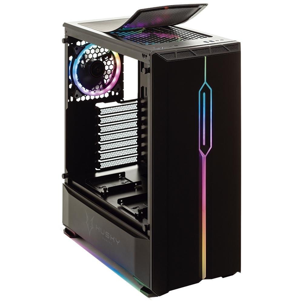 Imagem 2 de 7 do produto Gabinete Gamer Husky Gaming Avalanche, Preto, Mid Tower, 3 Fans RGB, Lateral de Vidro Temperado - HGMC002