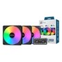 Kit Ventoinhas Montech GF120R V2, ARGB, Reverse, 3x 120mm, Preto - GF120RV2ARGB3PB