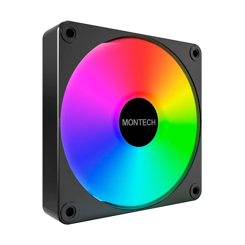 Kit Ventoinhas Montech GF120R V2, ARGB, Reverse, 3x 120mm, Preto - GF120RV2ARGB3PB Kit Ventoinhas Montech GF120R V2, ARGB, Reverse, 3x 120mm, Preto - GF120RV2ARGB3PB