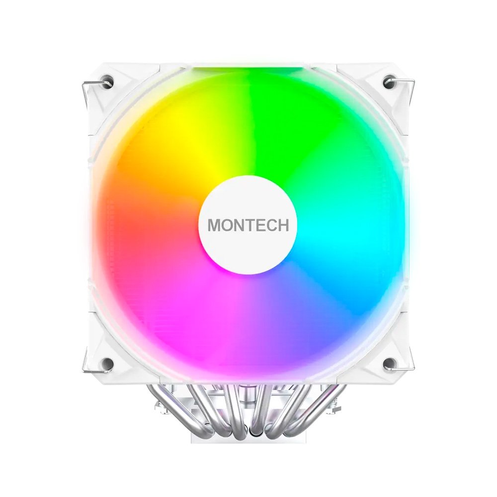 Imagem 2 de 7 do produto Air Cooler Montech NX600, ARGB, Dual Tower, 120mm, Intel e AMD, Branco - NX600ARGBW