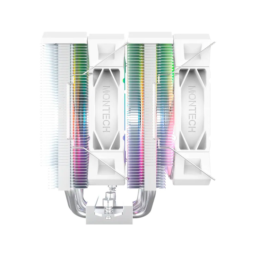 Imagem 3 de 7 do produto Air Cooler Montech NX600, ARGB, Dual Tower, 120mm, Intel e AMD, Branco - NX600ARGBW