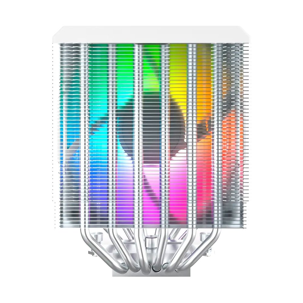 Imagem 4 de 7 do produto Air Cooler Montech NX600, ARGB, Dual Tower, 120mm, Intel e AMD, Branco - NX600ARGBW