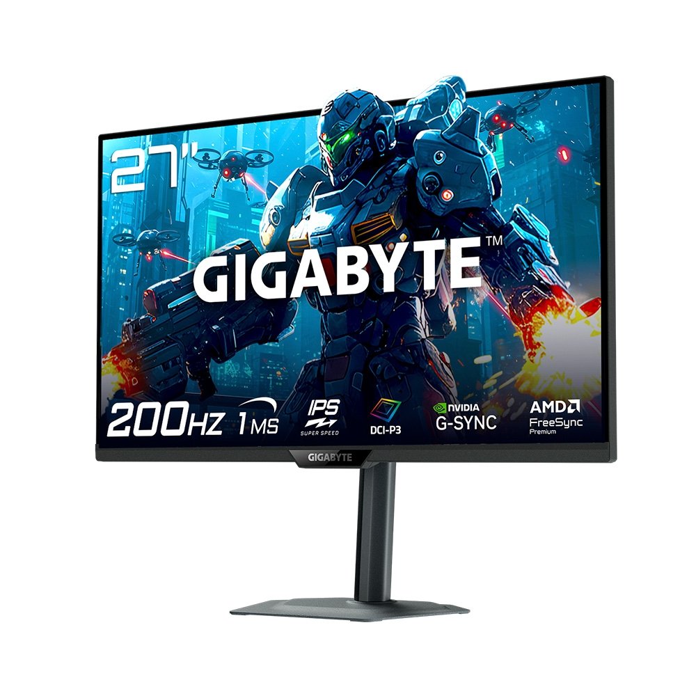 Imagem 3 de 6 do produto Monitor Gamer Gigabyte 27", QHD, 200Hz, 0.5ms, IPS, Adaptive-Sync, G-Sync, FreeSync Premium, HDR 10, USB-C, Altura Ajustável - G27Q2