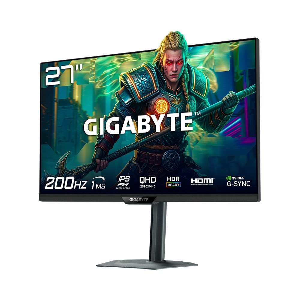 Monitor Gamer Gigabyte 27", QHD, 200Hz, 1ms, IPS, Adaptive-Sync, G-Sync, HDR 400, USB-C, Altura Ajustável, Preto - M27Q2 QD - view 2