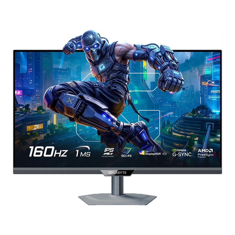 Monitor Gamer Gigabyte 27", Dual Mode, 4K, 160Hz, 1ms, IPS, G-Sync, FreeSync Premium, HDR 400, USB-C, Som Integrado, Preto - M27UP