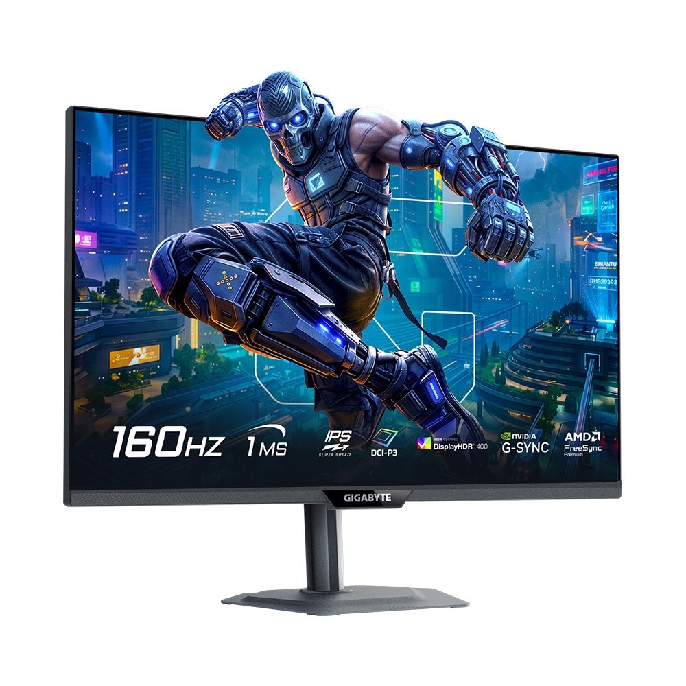 Monitor Gamer Gigabyte 27", Dual Mode, 4K, 160Hz, 1ms, IPS, G-Sync, FreeSync Premium, HDR 400, USB-C, Som Integrado, Preto - M27UP - view 2