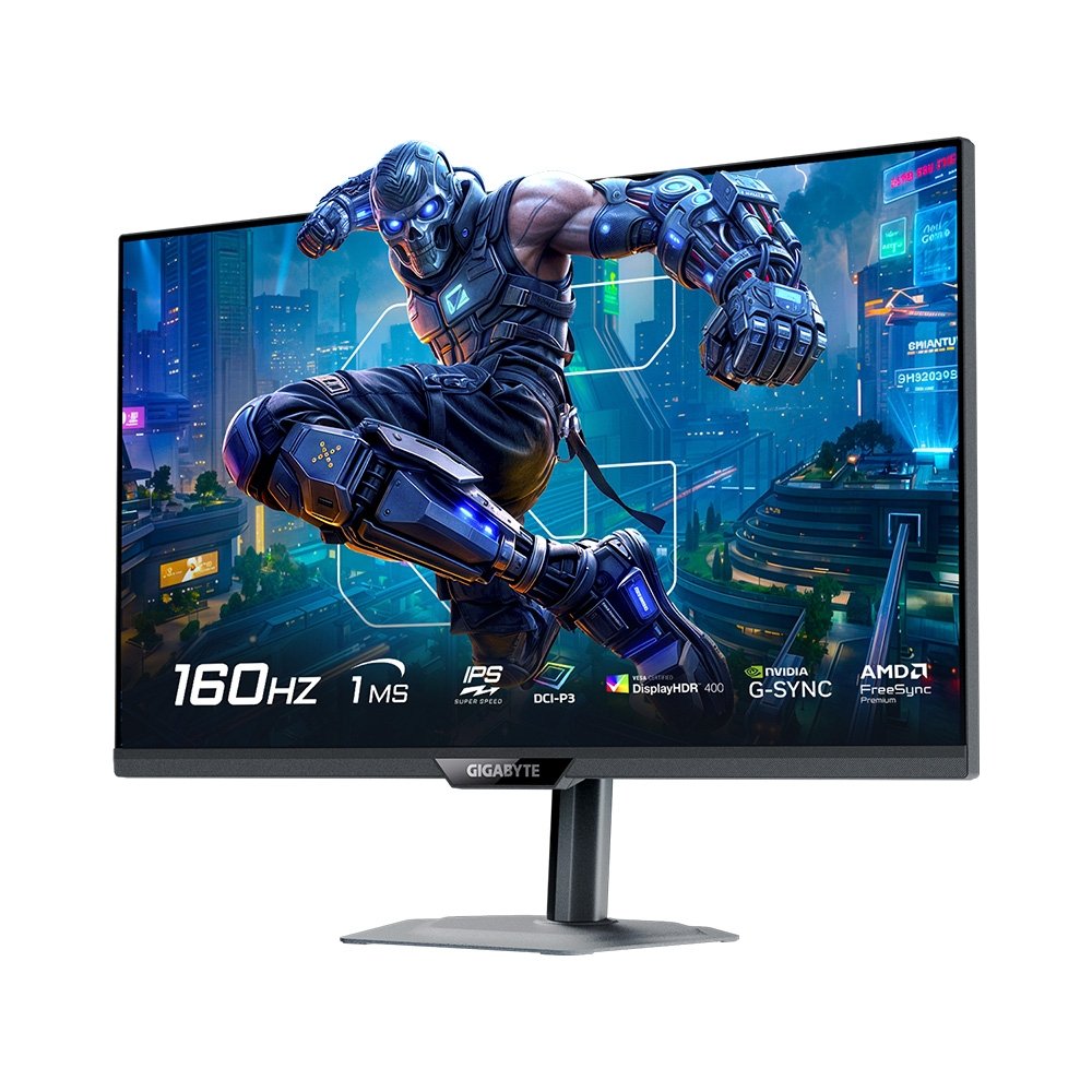 Imagem 3 de 6 do produto Monitor Gamer Gigabyte 27", Dual Mode, 4K, 160Hz, 1ms, IPS, G-Sync, FreeSync Premium, HDR 400, USB-C, Som Integrado, Preto - M27UP