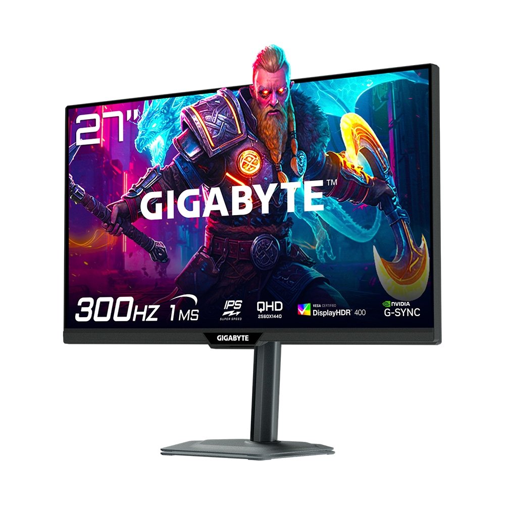Monitor Gamer Gigabyte 27", QHD, 300Hz, 1ms, IPS, Adaptive-Sync, G-Sync, HDR 400, USB-C, Altura Ajustável, Preto - M27Q3 - view 3