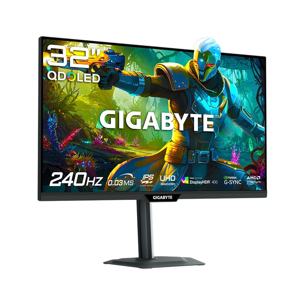 Monitor Gamer Gigabyte QD-OLED 32", 4K, 240Hz, 0.03ms, IA, G-Sync, FreeSync Premium Pro, HDR 400, USB-C, Som Integrado, Preto - MO32U2 - view 3