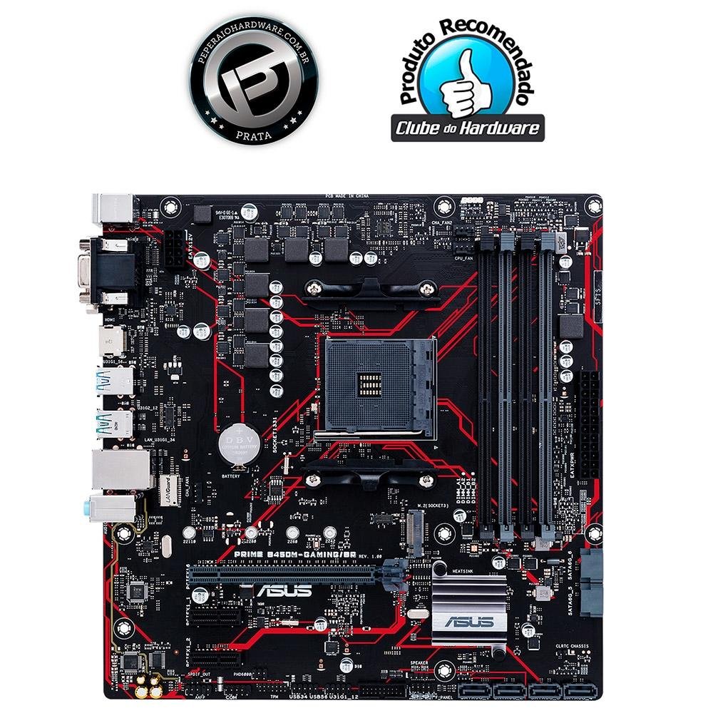 Placa-Mãe ASUS Prime B450M Gaming/BR, AMD AM4, mATX, DDR4, Preto - Prime B450M Gaming/BR Placa-Mãe ASUS Prime B450M Gaming/BR, AMD AM4, mATX, DDR4, Preto - Prime B450M Gaming/BR