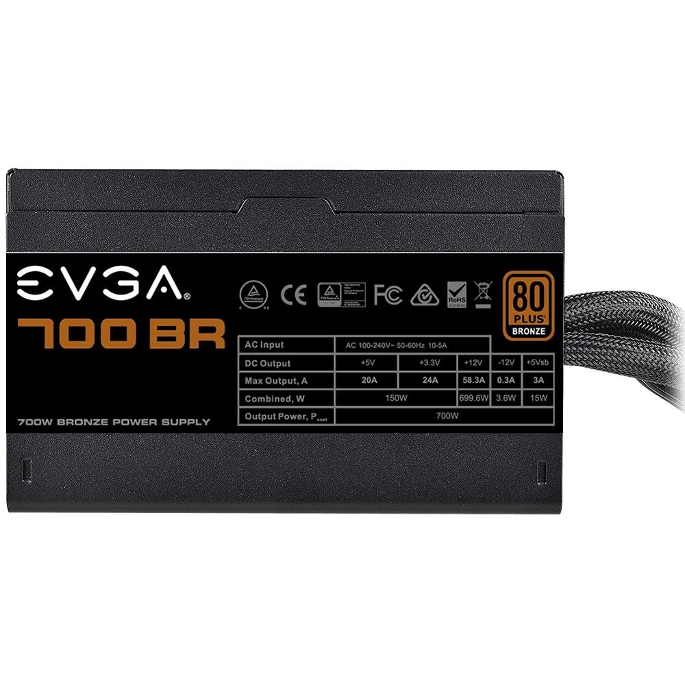 Imagem 5 de 6 do produto Fonte EVGA, 700W, 80 Plus Bronze, Preto - 100-BR-0700-K