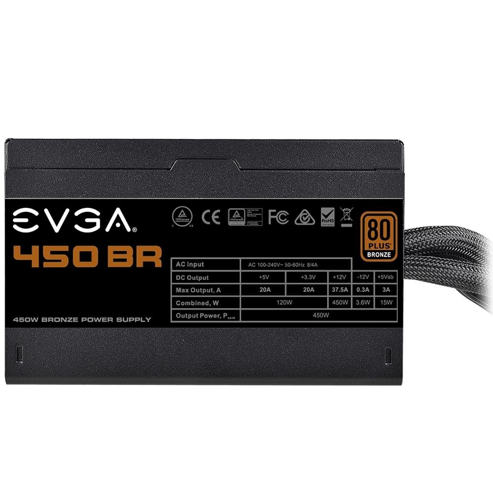 Fonte EVGA 450W, 80 Plus Bronze - 100-BR-0450-K Fonte EVGA 450W, 80 Plus Bronze - 100-BR-0450-K