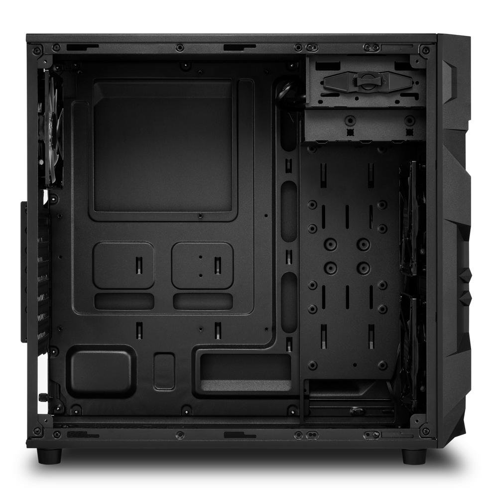 Imagem 4 de 6 do produto Gabinete Gamer Sharkoon VG7-W, Mid Tower, LED Blue, 3 Coolers, Lateral em Acrílico, Preto