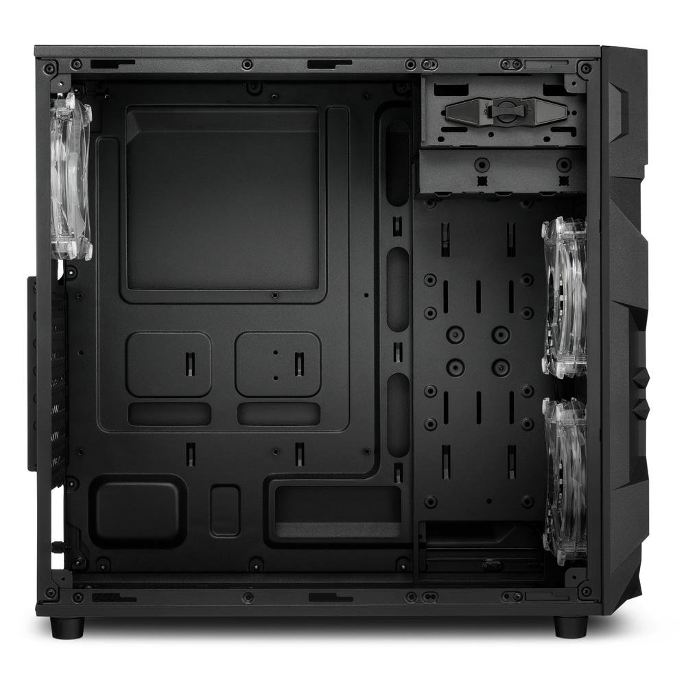 Imagem 4 de 6 do produto Gabinete Gamer Sharkoon VG7-W, Mid Tower, RGB, 3 Coolers, Lateral em Acrílico, Preto
