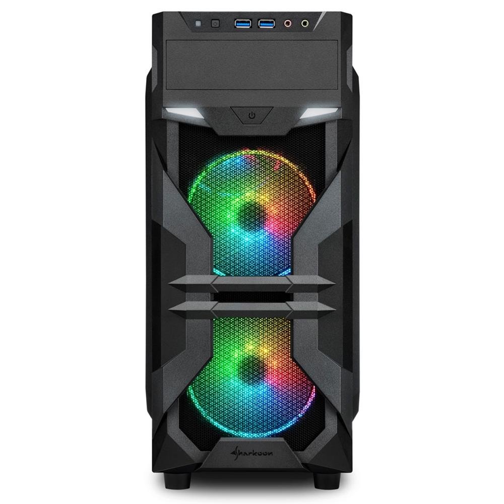 Imagem 2 de 6 do produto Gabinete Gamer Sharkoon VG7-W, Mid Tower, RGB, 3 Coolers, Lateral em Acrílico, Preto