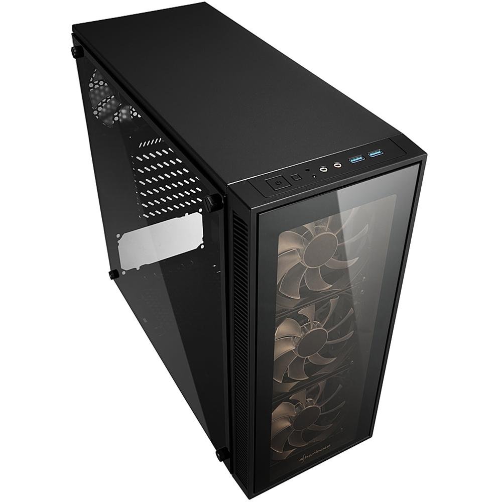 Gabinete Gamer Sharkoon TG4 Blue sem Fonte, Mid Tower, USB 3.0, 4 Fans, Preto com Lateral em Vidro Gabinete Gamer Sharkoon TG4 Blue sem Fonte, Mid Tower, USB 3.0, 4 Fans, Preto com Lateral em Vidro