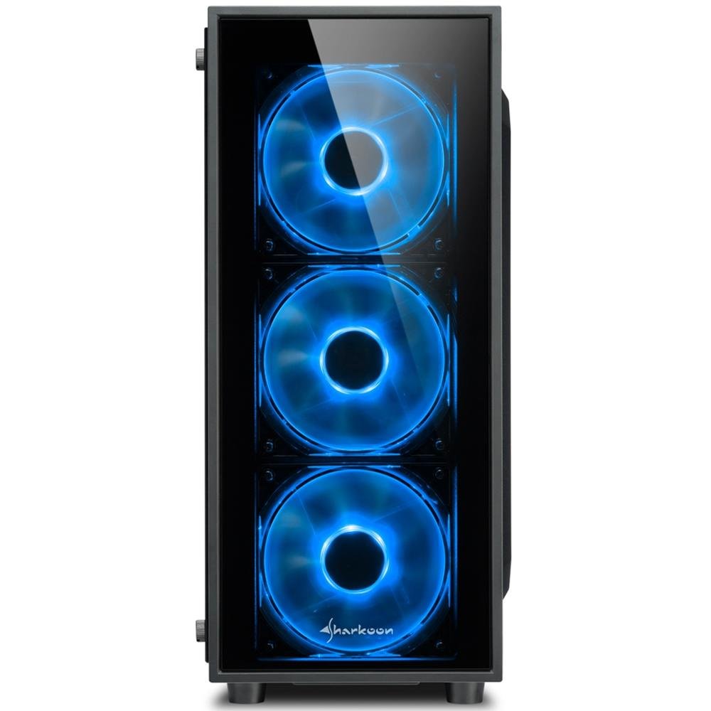 Gabinete Gamer Sharkoon TG4 Blue sem Fonte, Mid Tower, USB 3.0, 4 Fans, Preto com Lateral em Vidro Gabinete Gamer Sharkoon TG4 Blue sem Fonte, Mid Tower, USB 3.0, 4 Fans, Preto com Lateral em Vidro