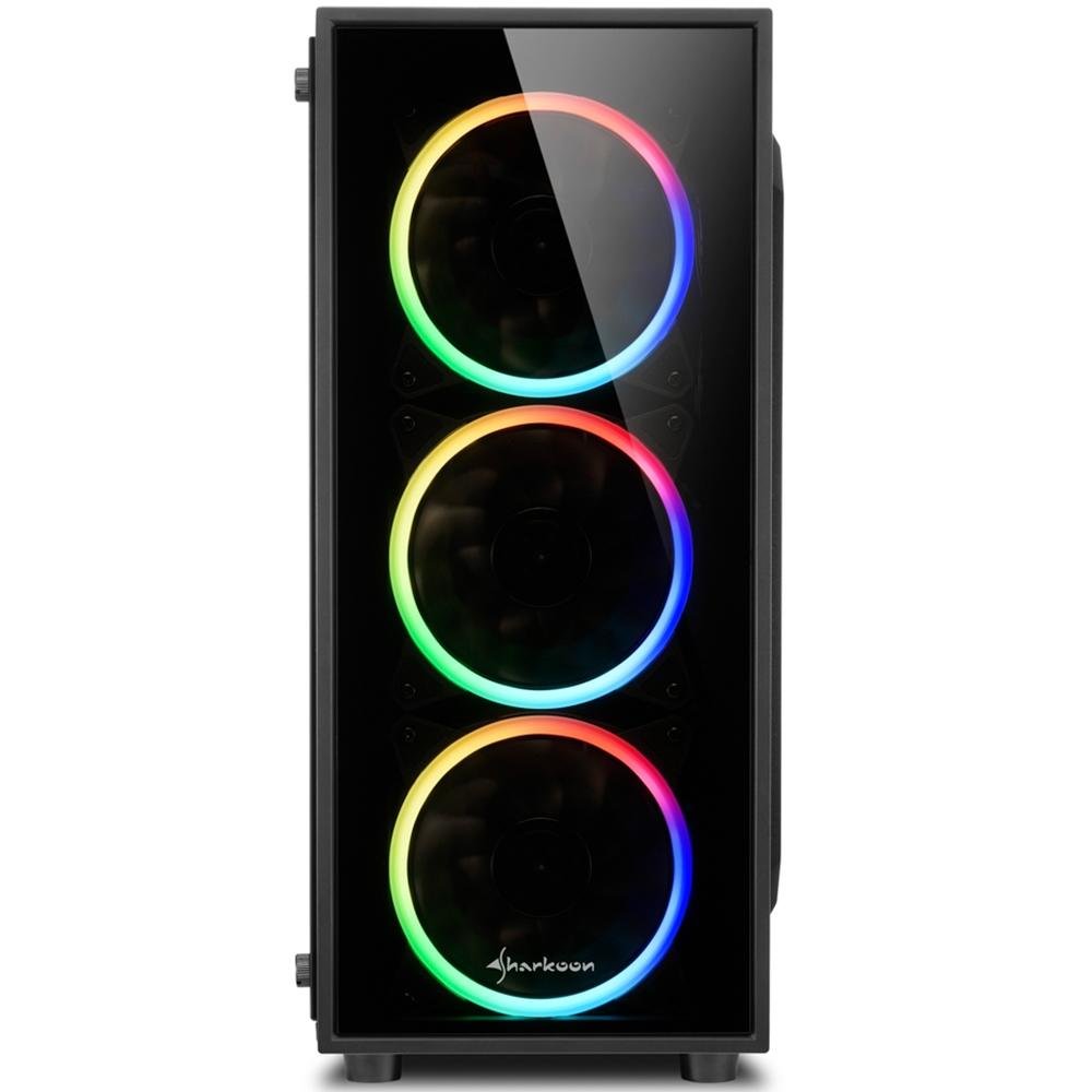 Imagem 2 de 7 do produto Gabinete Gamer Sharkoon TG4, RGB, Mid Tower, Lateral em Vidro Temperado, 4x Fans RGB, Preto - TG4 RGB