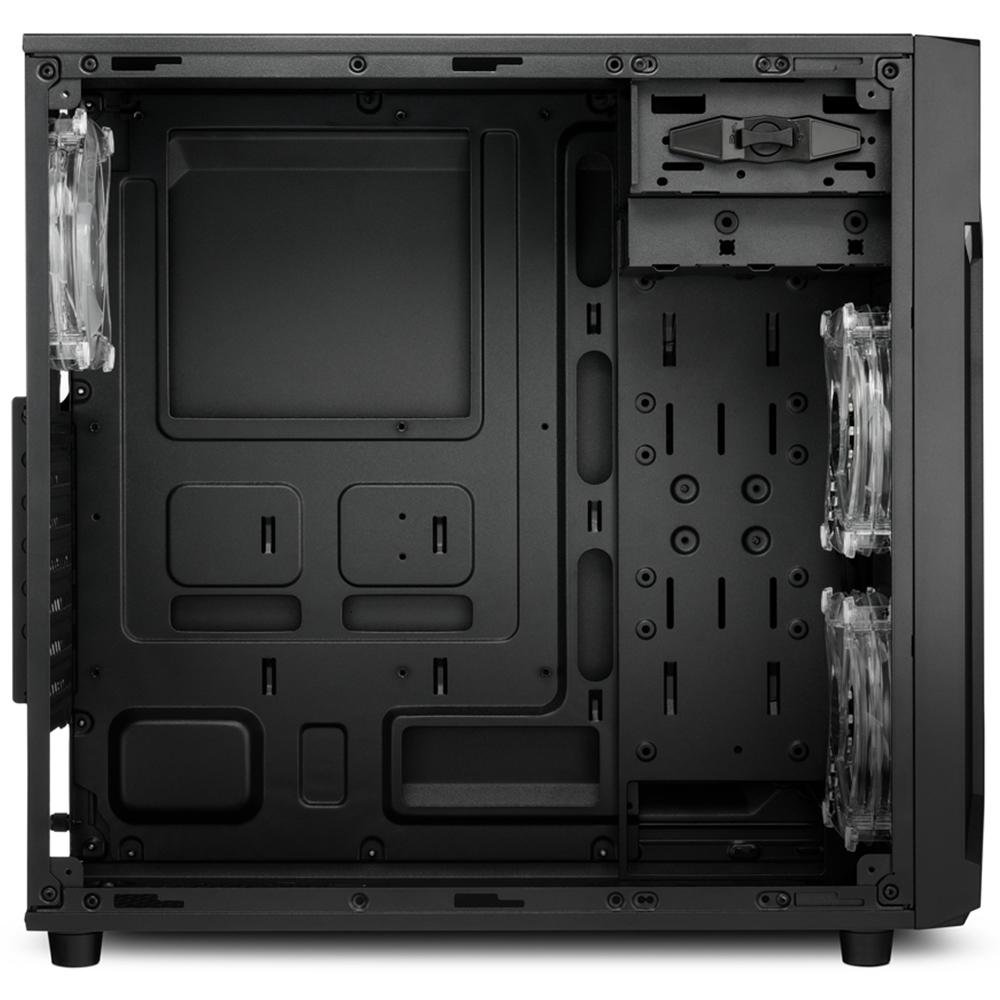 Imagem 5 de 6 do produto Gabinete Gamer Sharkoon VG6-W RGB ATX sem Fonte, USB 3.0, 3 Fans LED, Preto com Lateral em Acrílico