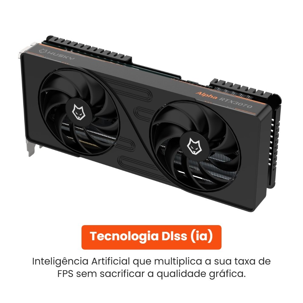 Placa de Vídeo Husky Alpha RTX 3070, NVIDIA, 8GB, GDDR6, 256-Bit, Dual Fan, HDMI, 3x DisplayPort - HVG3070 - view 4
