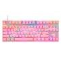 Teclado Mecânico Gamer Motospeed CK82, RGB, Switch Outemu Red, US, Rosa
