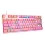 Teclado Mecânico Gamer Motospeed CK82, RGB, Switch Outemu Red, US, Rosa