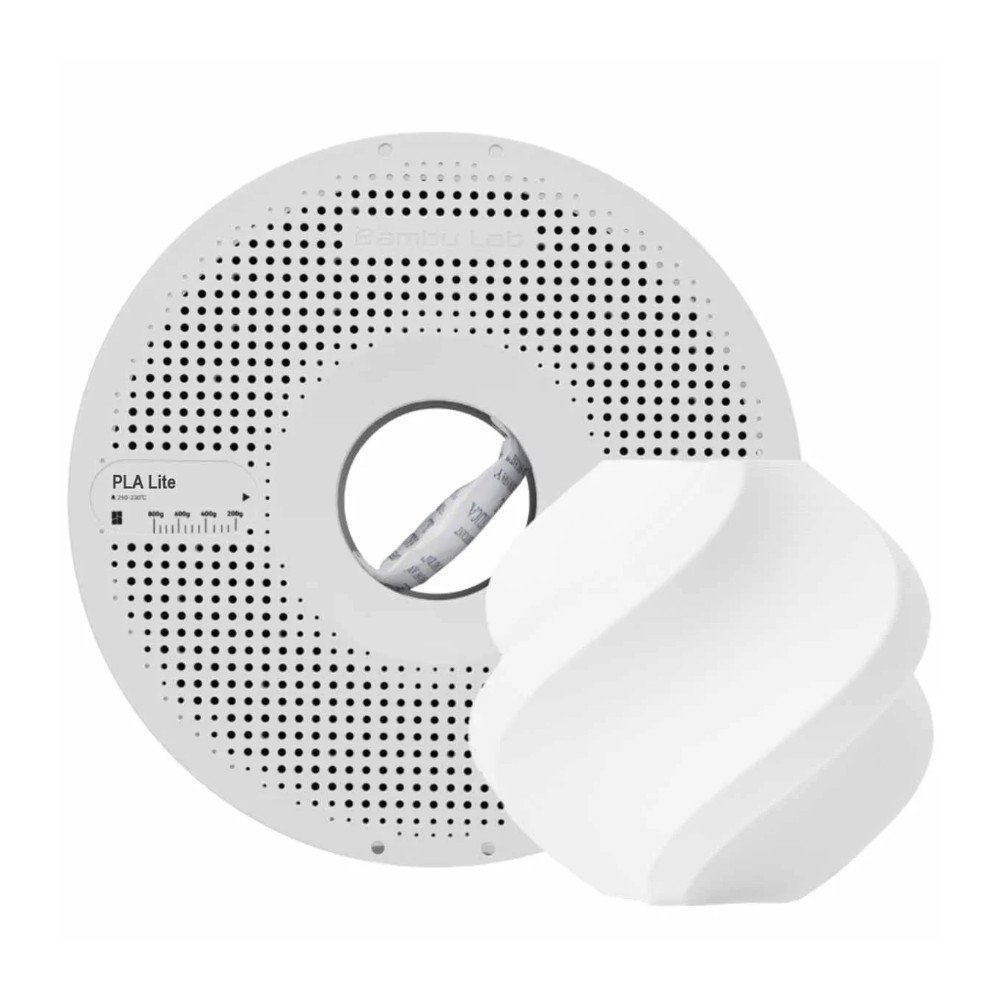 Filamento Bambu Lab para Impressora 3D PLA LITE, Com carretel reutilizável  1,75mm , 1kg, Branco - A18-W0-1.75-1000-SPL