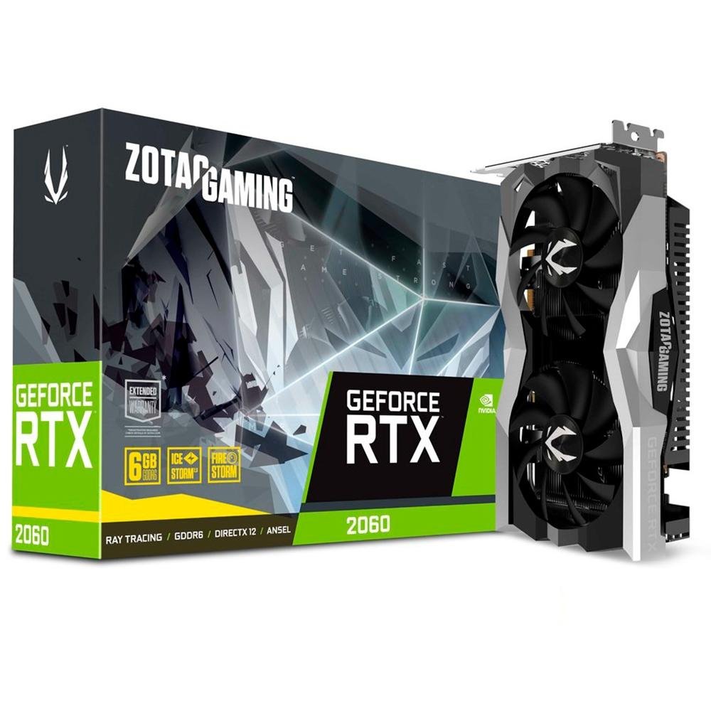 Placa de Vídeo Zotac NVIDIA GeForce RTX 2060 Twin Fan 6GB, GDDR6 - ZT-T20600F-10M Placa de Vídeo Zotac NVIDIA GeForce RTX 2060 Twin Fan 6GB, GDDR6 - ZT-T20600F-10M