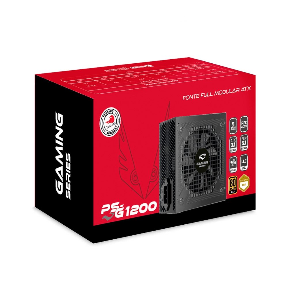Fonte C3Tech Gaming PS-G1200, 1200W, Certificação Cybenetics, Teclab Edition - PS-G1200 - view 4