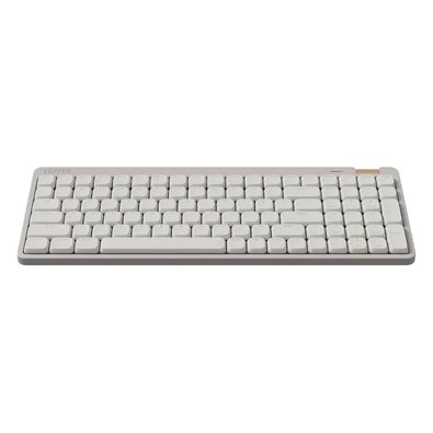 Teclado mecânico Lofree Flow Lite 100 na cor mármore com layout 96% e teclas de perfil baixo visto de frente