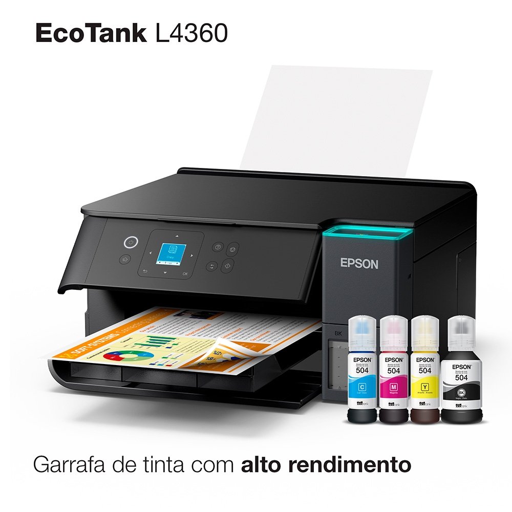 Multifuncional Epson EcoTank L4360 - Wi-Fi Direct, Frente e Verso Automático - view 3