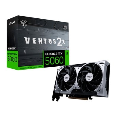 Placa De Vídeo MSI Geforce Rtx5060 8gb Gdrr7 Ventus Oc Edition 2x 128 Bits - 912-V537-054