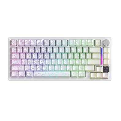 Teclado Mecânico Gamer Sem Fio Attack Shark X820 Ultra, RGB, Switch Shark, White Contour Line - X820 ULTRA  White