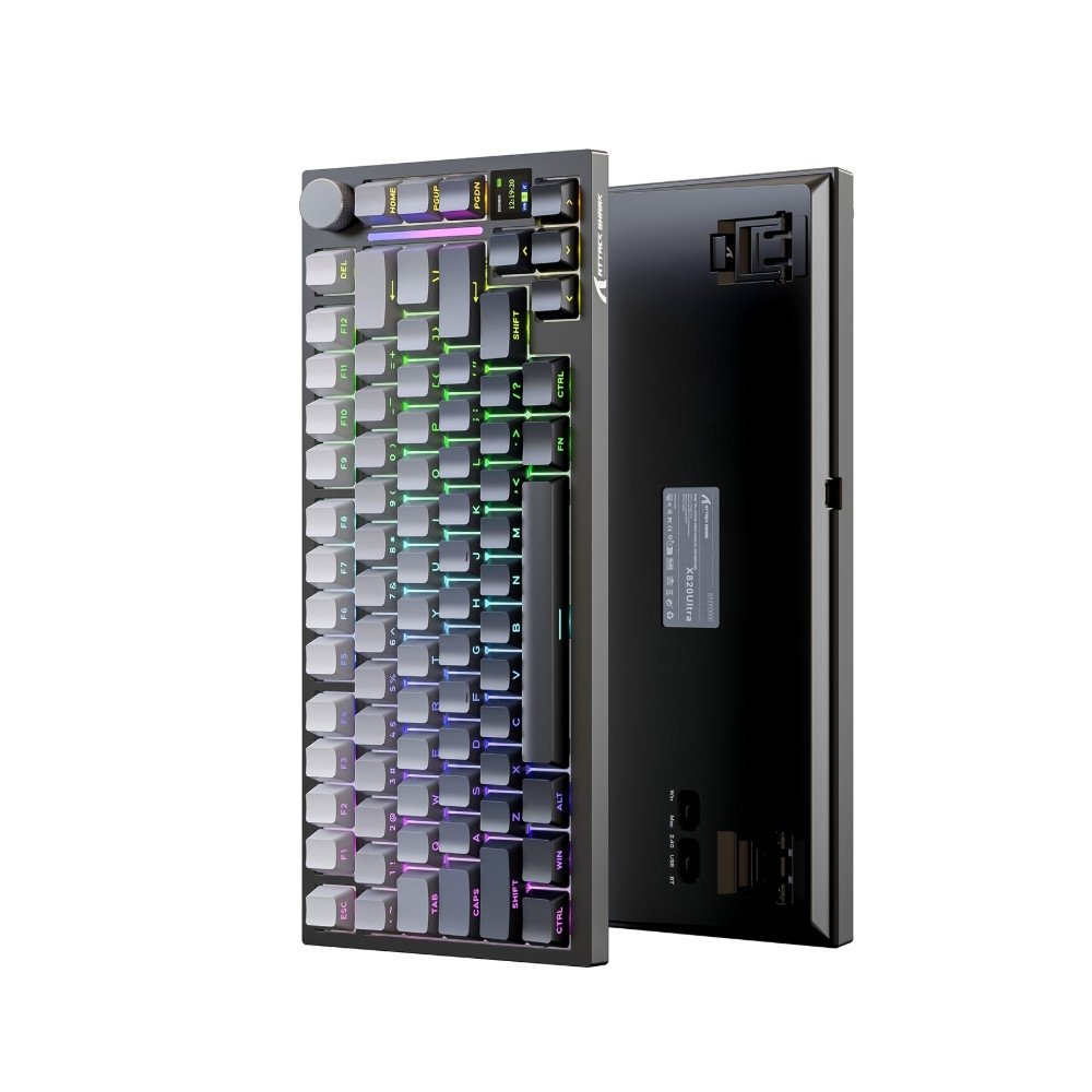 Imagem 3 de 3 do produto Teclado Mecânico Gamer Sem Fio Attack Shark X820 Ultra, RGB, Switch Shark, Moonlit Night - X820 ULTRA Moonlit Night