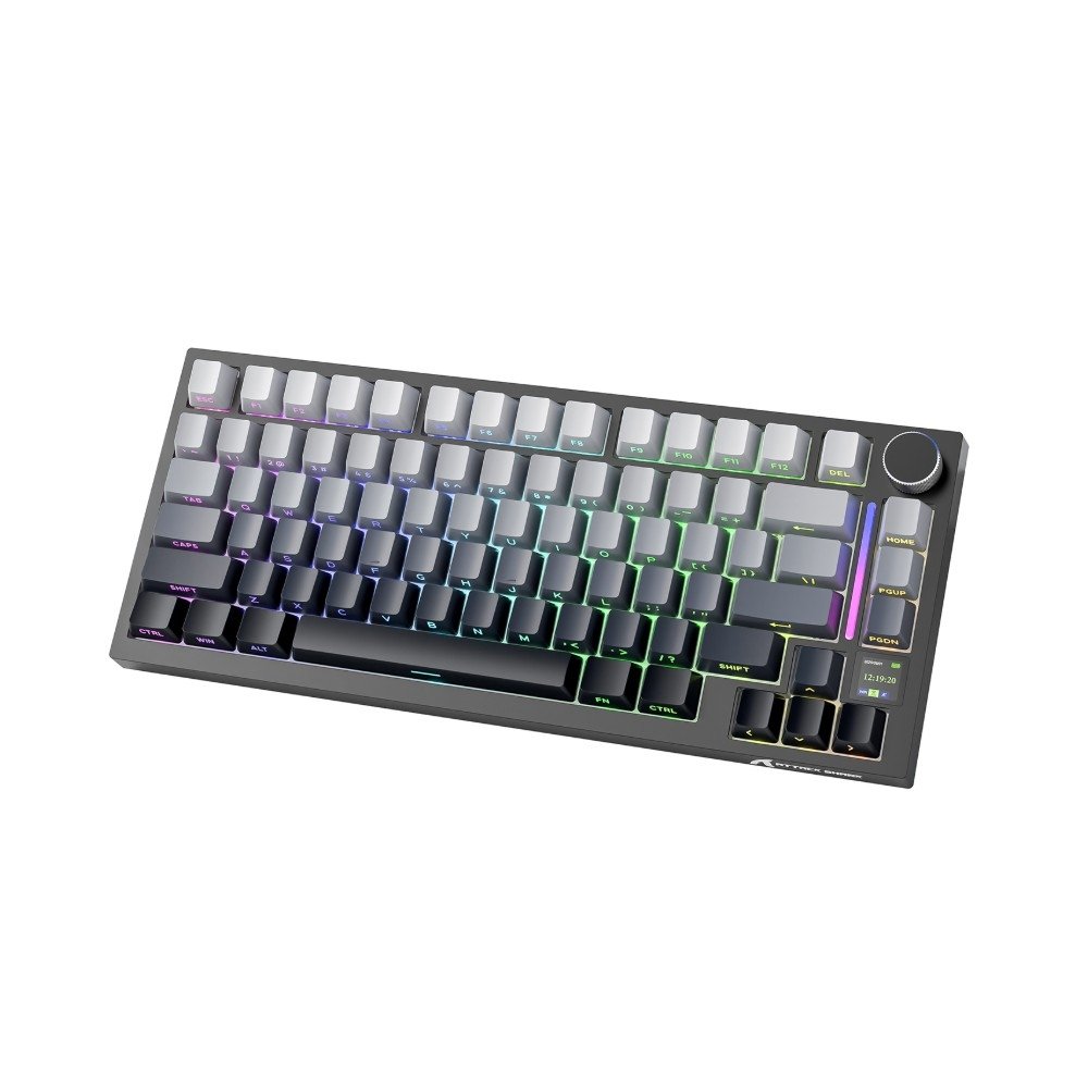 Imagem 2 de 3 do produto Teclado Mecânico Gamer Sem Fio Attack Shark X820 Ultra, RGB, Switch Shark, Moonlit Night - X820 ULTRA Moonlit Night