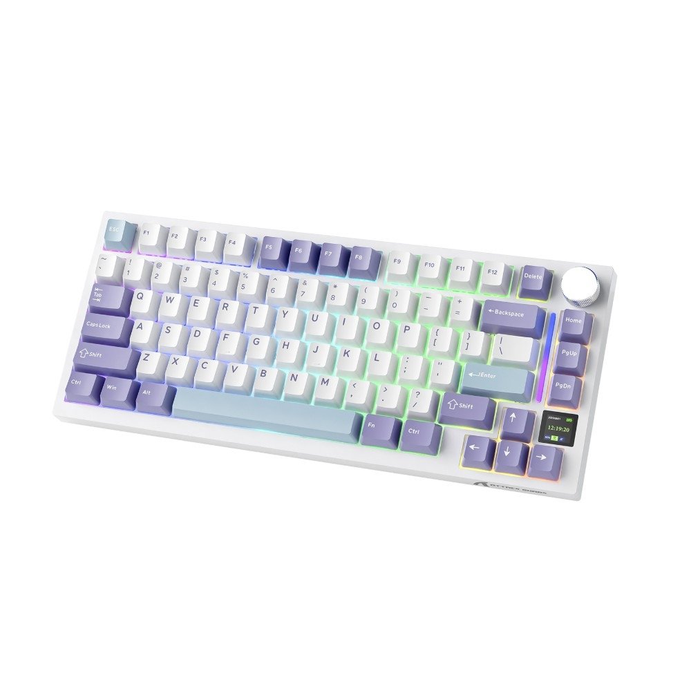 Teclado Mecânico Gamer Sem Fio Attack Shark X820 Ultra, RGB, Switch Shark, Starlight White - X820 ULTRA Starlight White